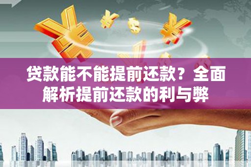 湖西贷款能不能提前还款？全面解析提前还款的利与弊