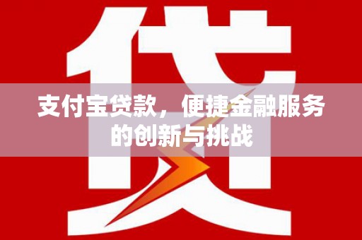 湖西支付宝贷款，便捷金融服务的创新与挑战