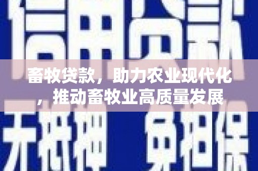 湖西畜牧贷款，助力农业现代化，推动畜牧业高质量发展