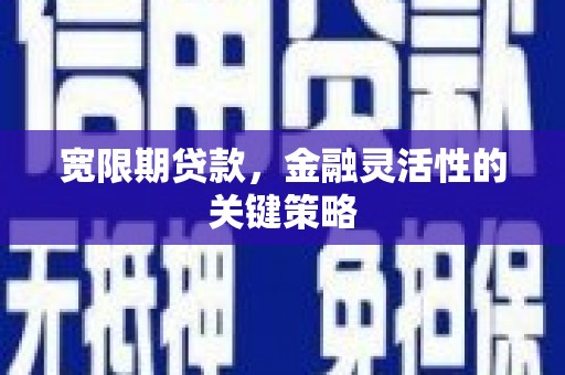 湖西宽限期贷款，金融灵活性的关键策略