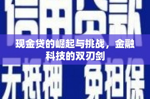 湖西现金贷的崛起与挑战，金融科技的双刃剑