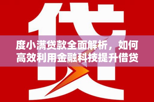 湖西度小满贷款全面解析，如何高效利用金融科技提升借贷体验
