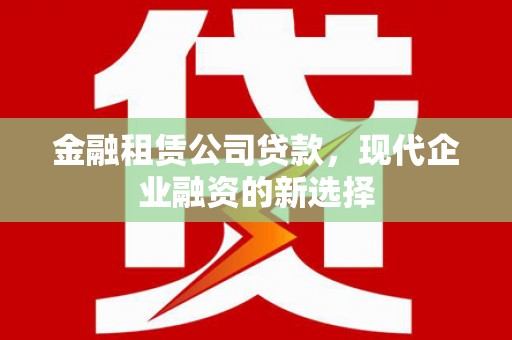 湖西金融租赁公司贷款，现代企业融资的新选择