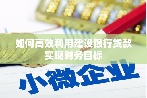湖西如何高效利用建设银行贷款实现财务目标