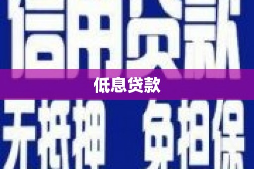 湖西低息贷款