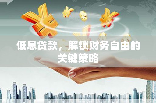 湖西低息贷款，解锁财务自由的关键策略