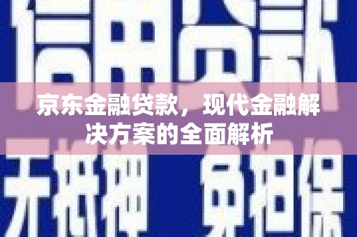 湖西京东金融贷款，现代金融解决方案的全面解析