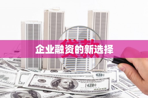 湖西企业融资的新选择