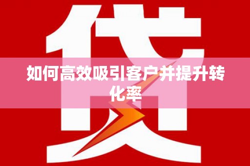 湖西如何高效吸引客户并提升转化率