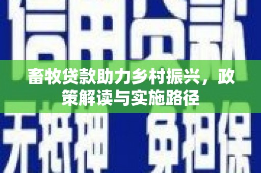 湖西畜牧贷款助力乡村振兴，政策解读与实施路径