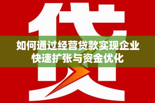 湖西如何通过经营贷款实现企业快速扩张与资金优化
