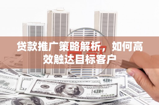 湖西贷款推广策略解析，如何高效触达目标客户
