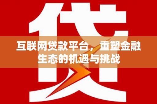湖西互联网贷款平台，重塑金融生态的机遇与挑战