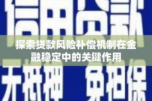 湖西探索贷款风险补偿机制在金融稳定中的关键作用