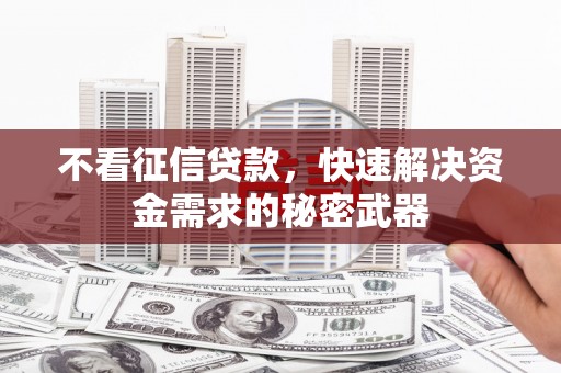 湖西不看征信贷款，快速解决资金需求的秘密武器