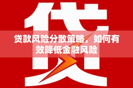 湖西贷款风险分散策略，如何有效降低金融风险