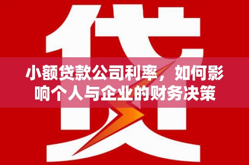 湖西小额贷款公司利率，如何影响个人与企业的财务决策
