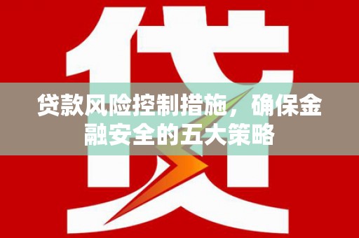 湖西贷款风险控制措施，确保金融安全的五大策略