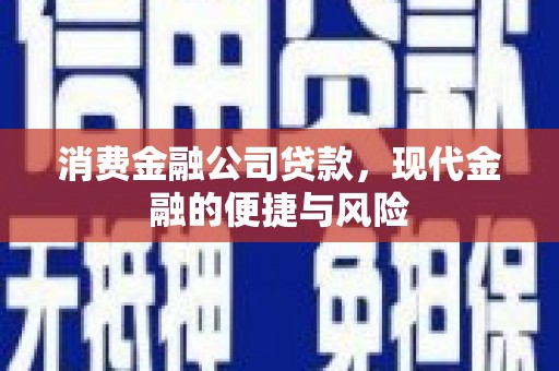 湖西消费金融公司贷款，现代金融的便捷与风险