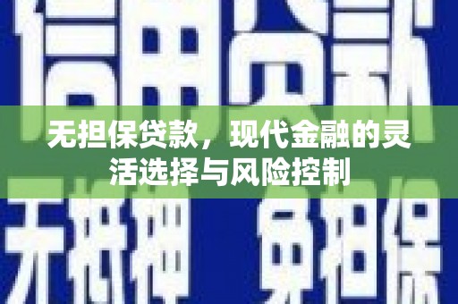 湖西无担保贷款，现代金融的灵活选择与风险控制