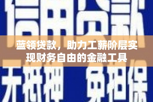 湖西蓝领贷款，助力工薪阶层实现财务自由的金融工具