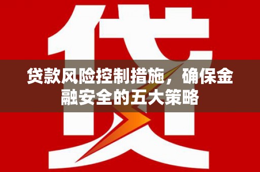 湖西贷款风险控制措施，确保金融安全的五大策略
