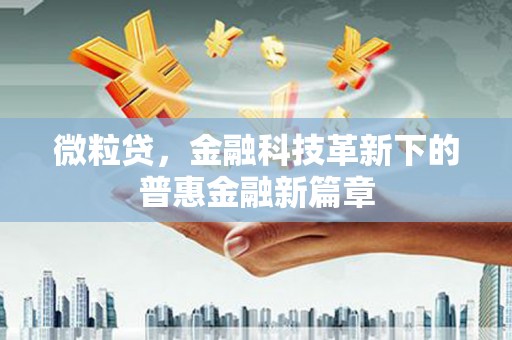 湖西微粒贷，金融科技革新下的普惠金融新篇章