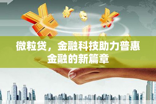 湖西微粒贷，金融科技助力普惠金融的新篇章
