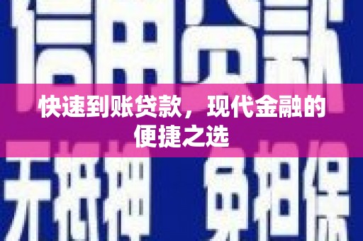湖西快速到账贷款，现代金融的便捷之选