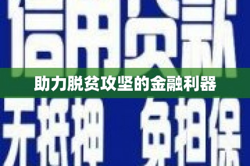 湖西助力脱贫攻坚的金融利器
