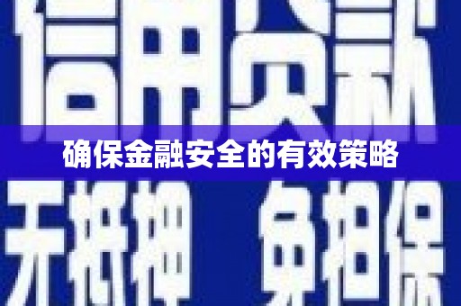 湖西确保金融安全的有效策略